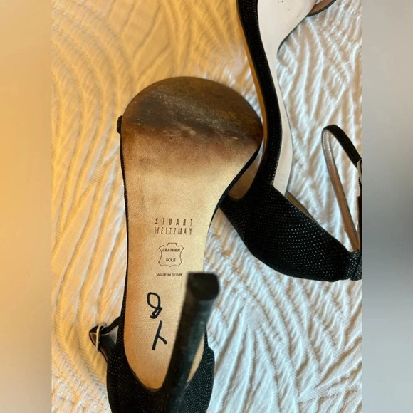 Stuart Weitzman Nudist Black “Goose Bump”Pebble Stiletto Heels Women’s S… - Picture 3 of 5